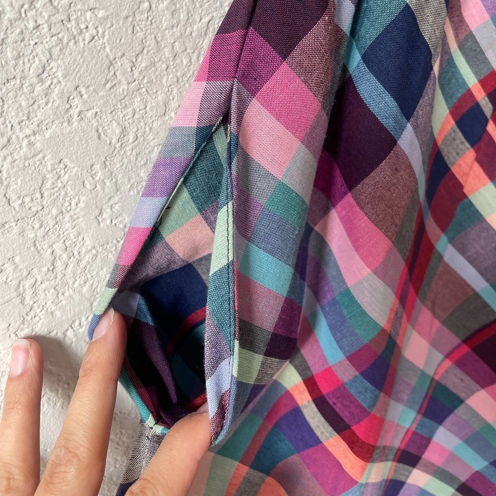 1970s/1980s Lightweight Plaid Skirt w Pocket